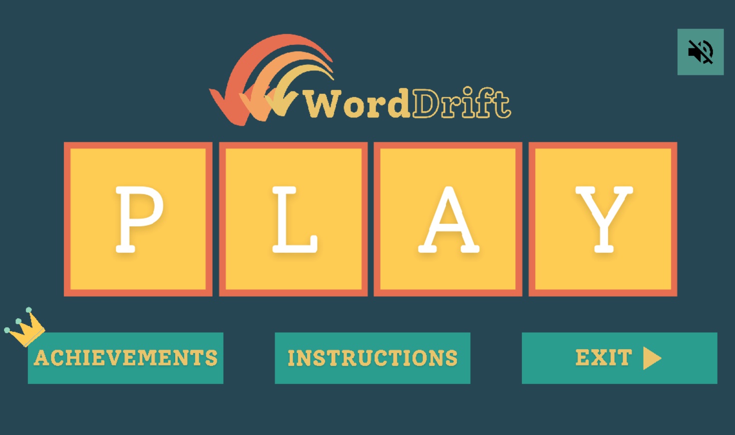 WordDrift Game Menu